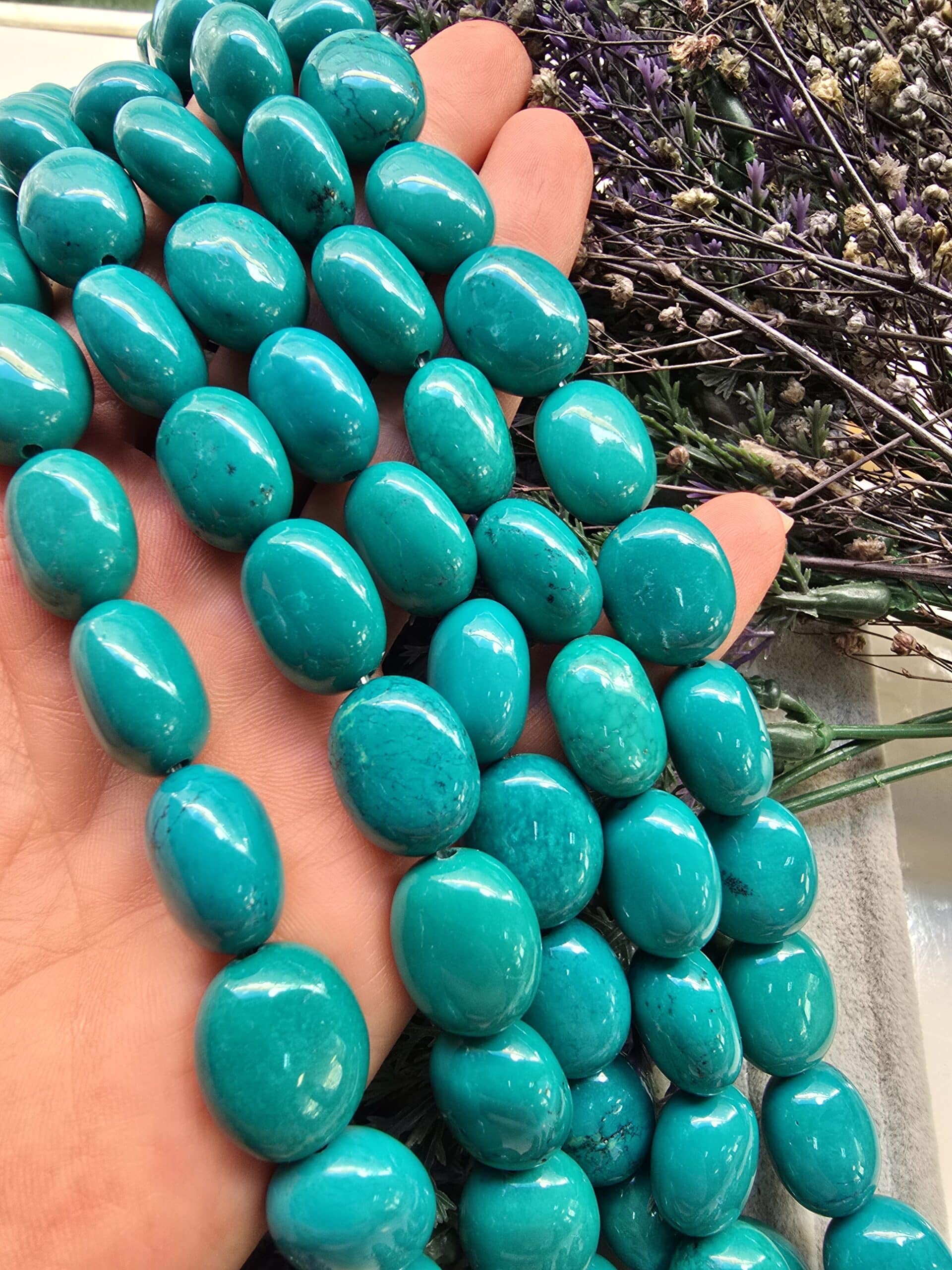 14x18 MM Oval Tablet Turkuaz Taşı