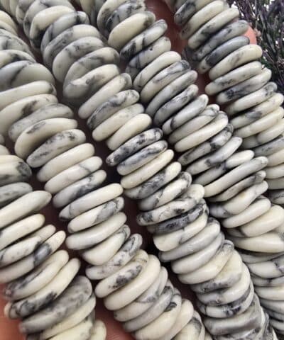 15 MM Disk Beyaz Magnesit Turkuaz Taşı