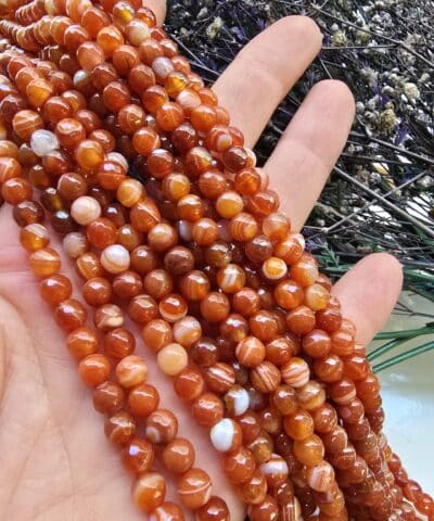 6 MM Fasetli Açık Kahve Akik Taşı