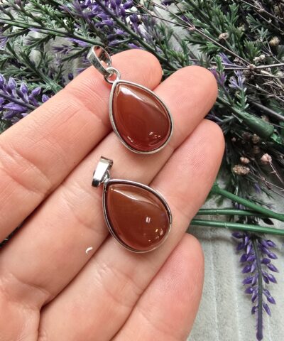 Damla Akik Doğal Taş Kolye Ucu