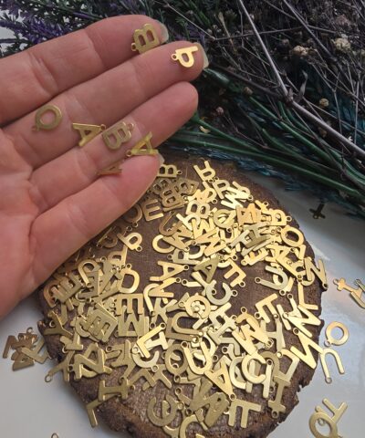 Harf Altın Renkli Çelik Charm