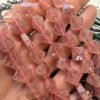 10 MM Karo Dizi Çilek Kuvars Taşı