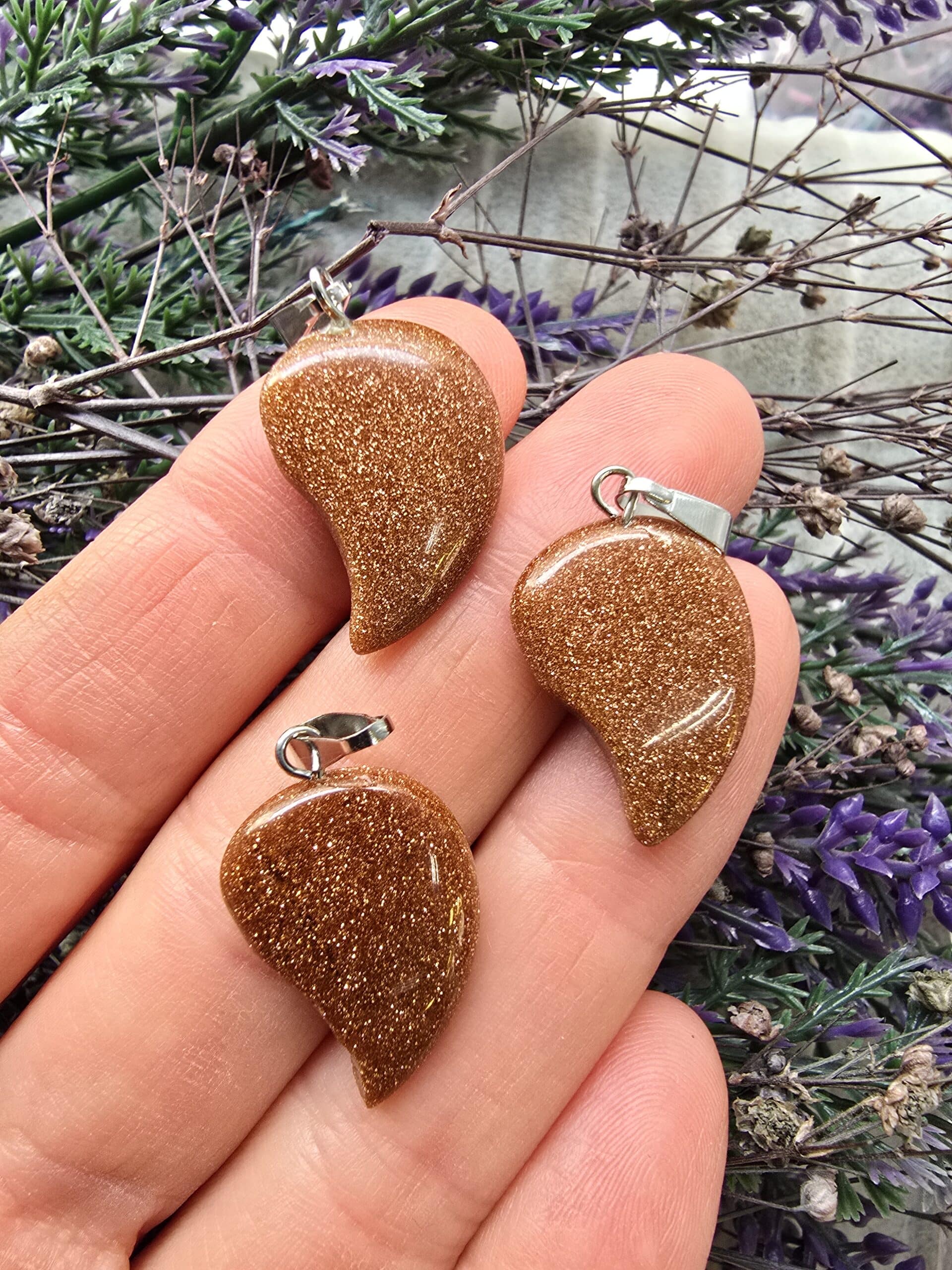 2 Cm Damla Kahve Yildiz Tasi Kolye Ucu