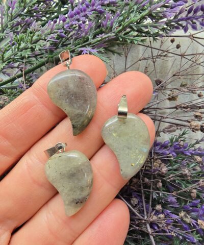 2 Cm Damla Labradorit Tasi Kolye Ucu