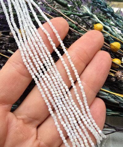 2 MM Fasetli Ay Taşı Doğal Taş Boncuk