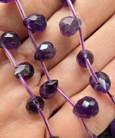 6 Mm Premium Faset Damla Ametist Tasi 3