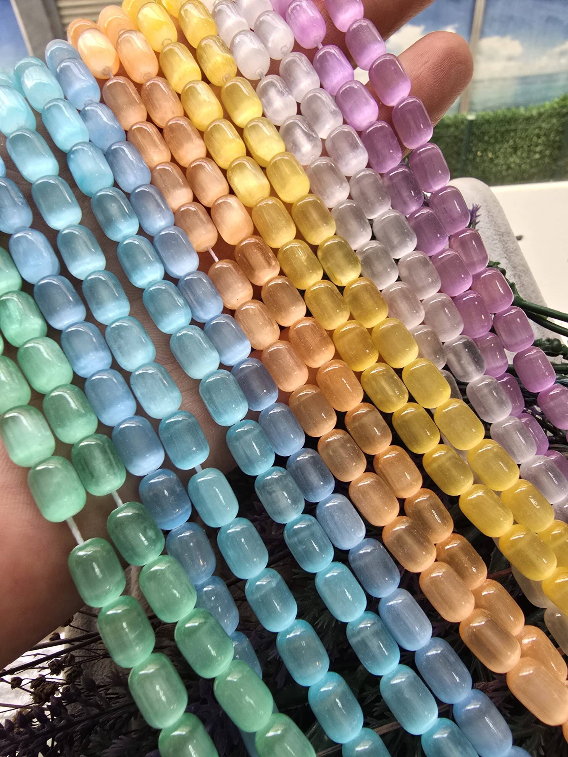 6x9 MM Renkli Arpa Selenit Taşı