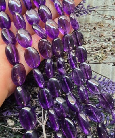 8x10 Mm Oval Ametist Dogal Tas Dizi