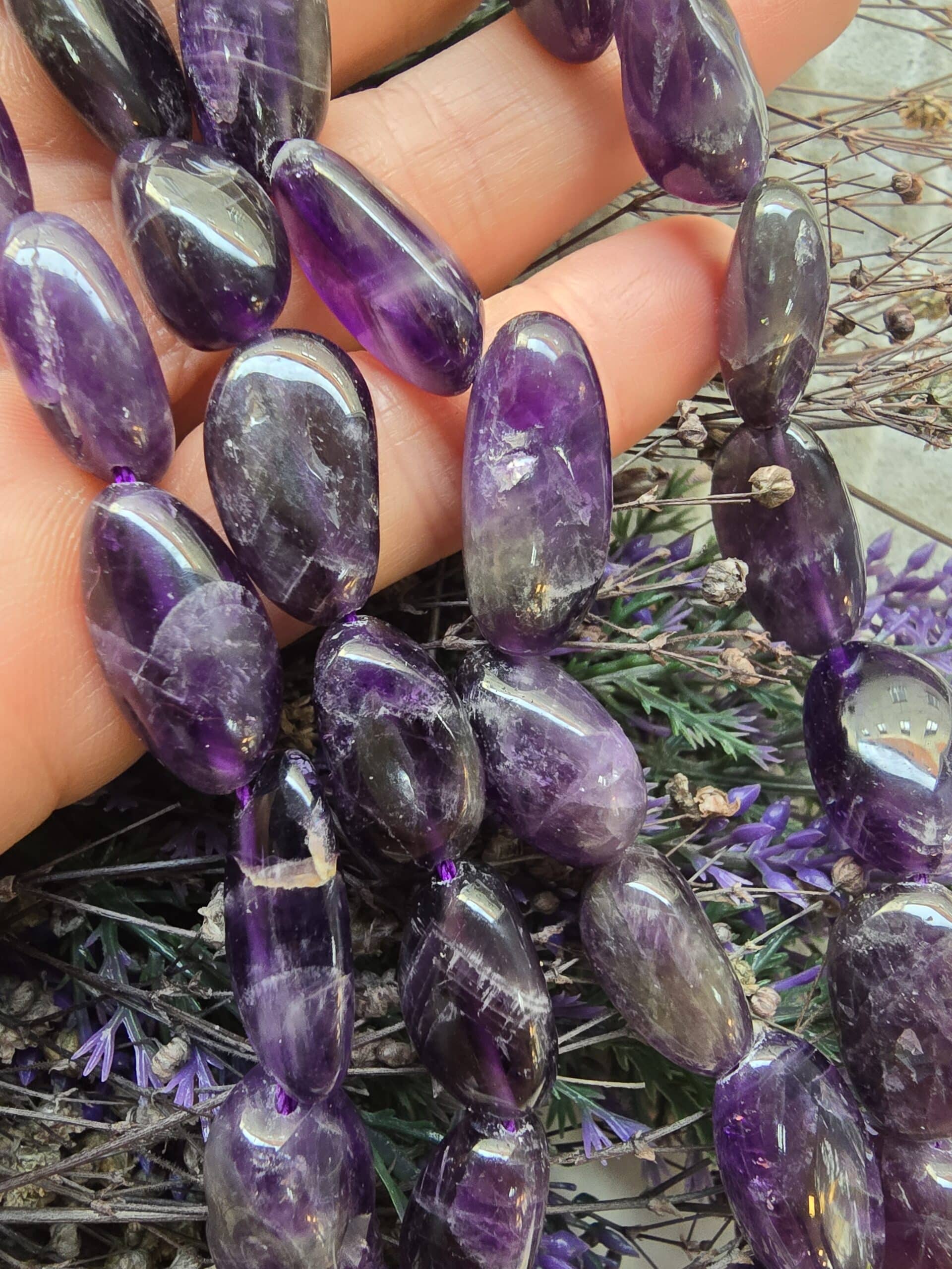 8x16 Amorf Ametist Dogal Tas Dizi