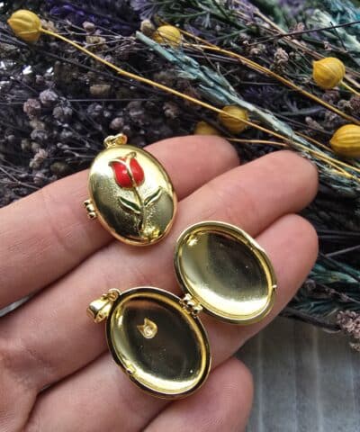 Gül Kabartmalı Aç Kapa Madalyon