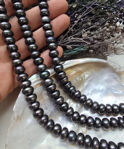 10 Mm Premium Disk Dogal Siyah İnci 4