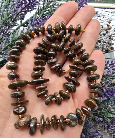 Disk Doğal Bronzit Taşı