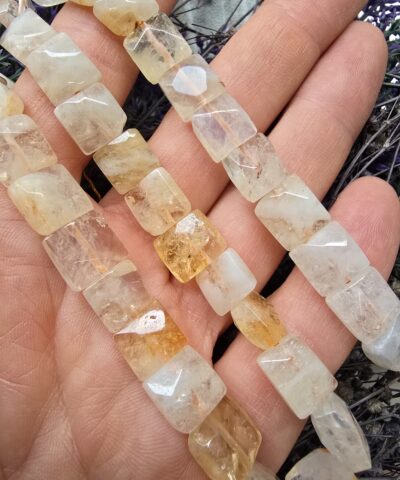 10x10 Mm Faset Kesim Kare Sitrin Tasi 2