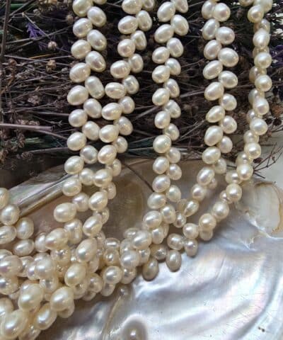 5 Mm Premium Yandan Delikli Damla Barok Dogal İnci 3