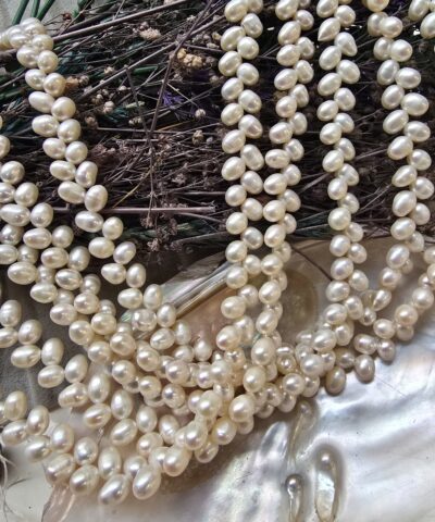 5 Mm Premium Yandan Delikli Damla Barok Dogal İnci 4