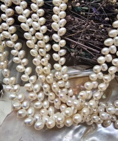 5 Mm Premium Yandan Delikli Damla Barok Dogal İnci 5