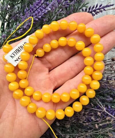 8 Mm Bal Renkli Kehribar Dizi 40 Cm 2