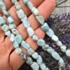Amorf Sekilli Larimar Dogal Tas Dizi