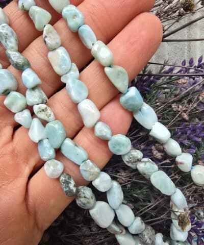 Amorf Sekilli Larimar Dogal Tas Dizi