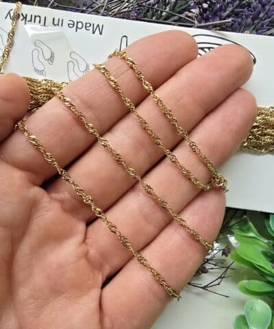 Burgu Desenli Kuyumcu Celik Zincir Gold