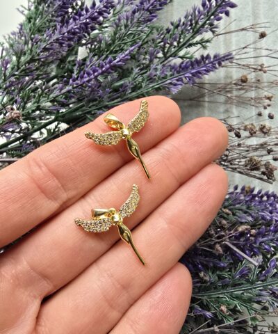 Kanatli Melek Zirkon Tasli Charm