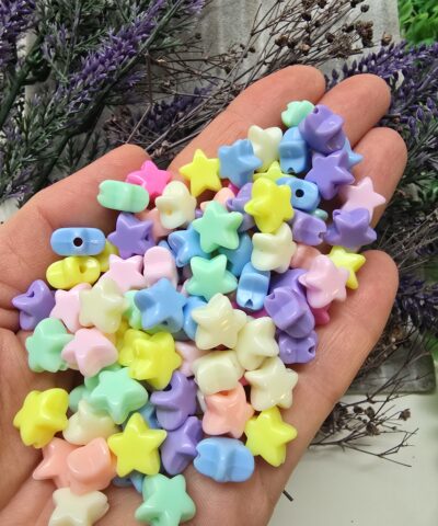 Renkli Yildiz Akrilik Boncuk