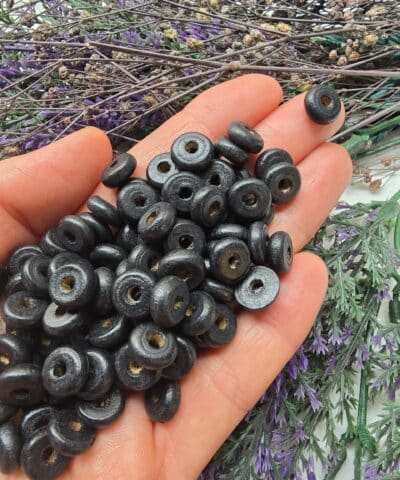 Siyah Rondela Ahsap Tahta Boncuk Cesitleri 10 Mm