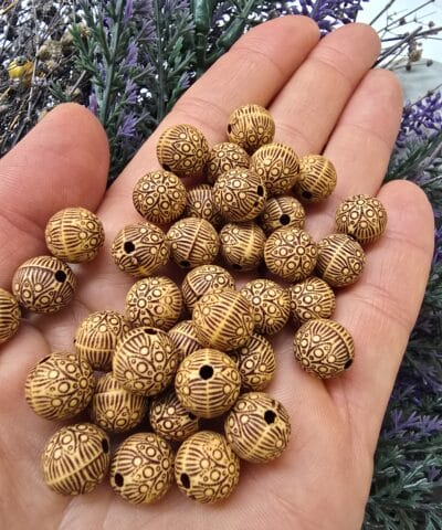 10 Mm Desenli Kure Tahta Boncuk