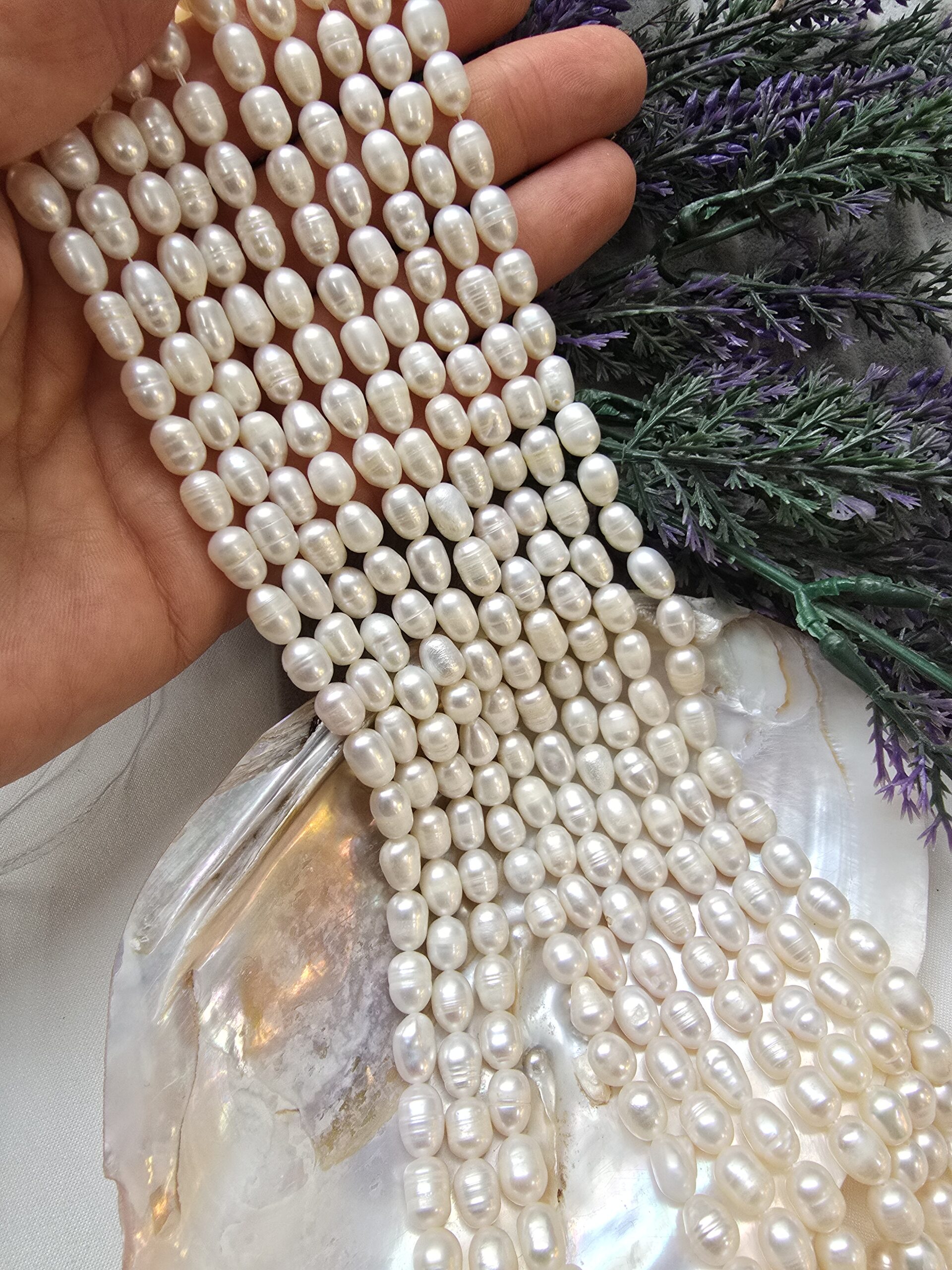 6x8 MM Premium Arpa Doğal İnci - Görsel 4