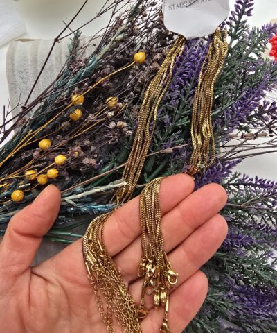 Kare Model Hazır Klipsli Uzatmali Çelik Takı Zinciri 45 CM