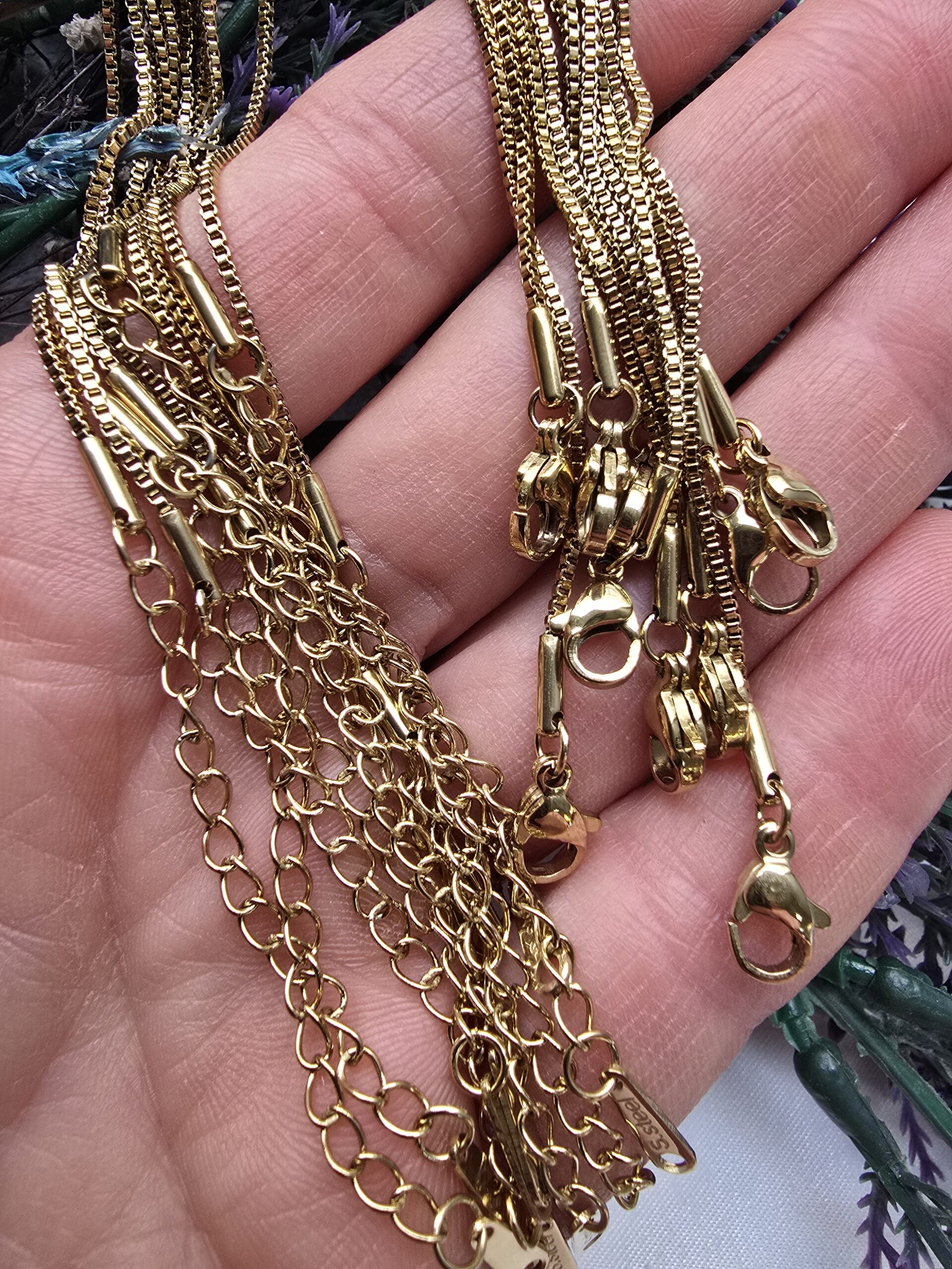 Kare Model Hazır Klipsli Uzatmali Çelik Takı Zinciri 45 CM - Görsel 3