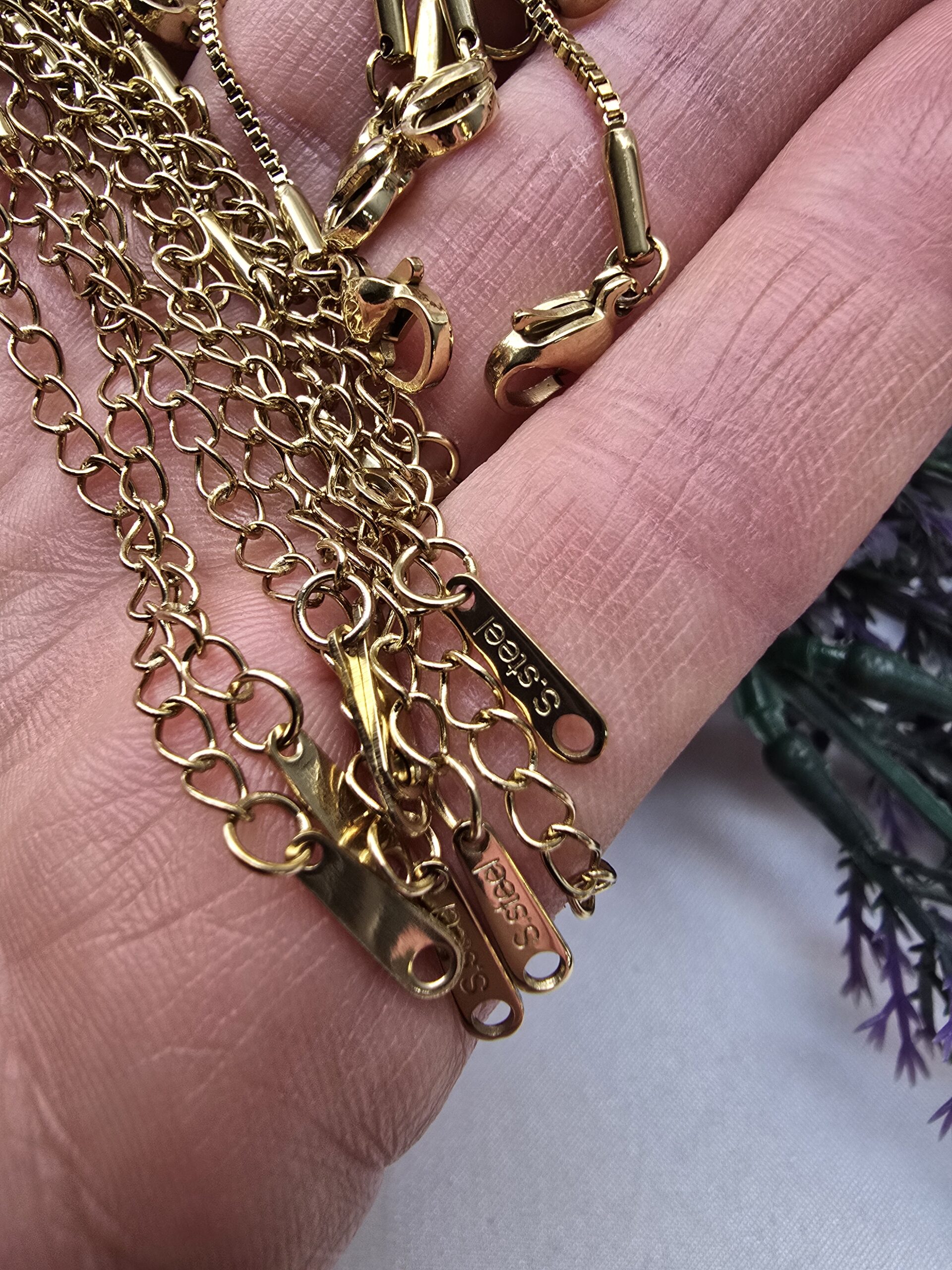 Kare Model Hazır Klipsli Uzatmali Çelik Takı Zinciri 45 CM - Görsel 2