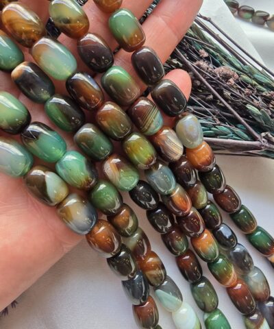 10x14 MM Arpa Yeşil Akik Taşı