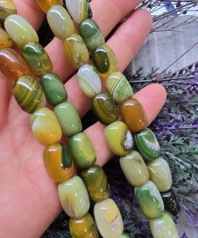 10x14 Mm Arpa Yesil Akik Tasi