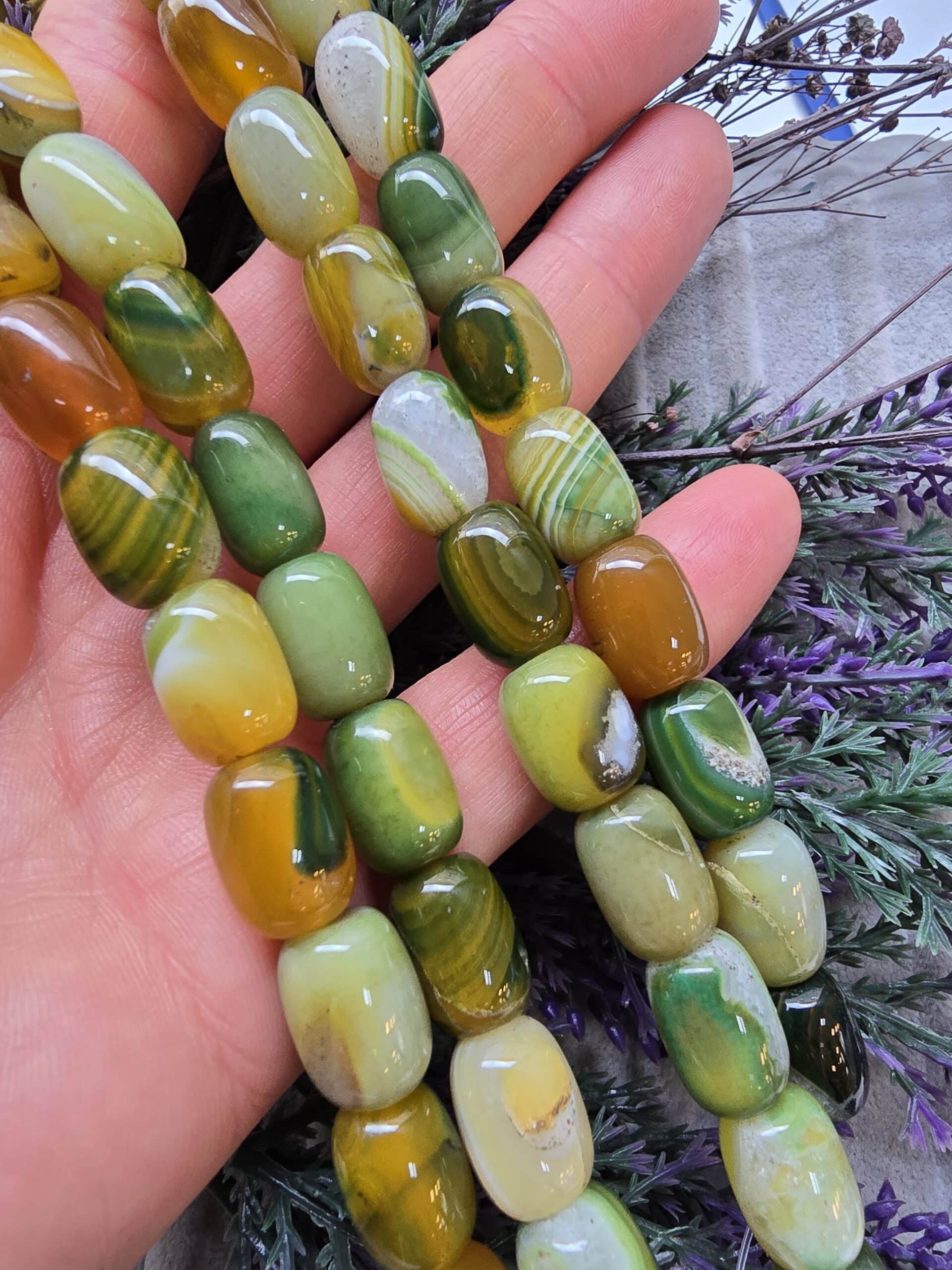 10x14 Mm Arpa Yesil Akik Tasi