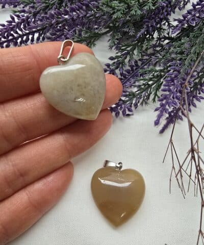 25 Mm Kalp Akik Tasi Kolye Ucu