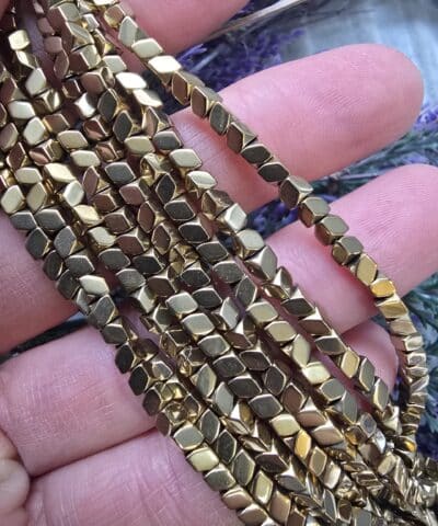 3 Mm Kesik Kup Hematit Tasi Soft Gold