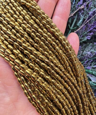 3x5 Mm Arpa Hematit Tasi Gold