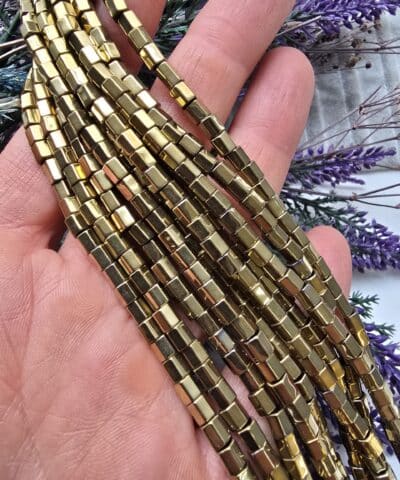 4x4 Mm Vida Dugum Gizleme Hematit Tasi Soft Gold