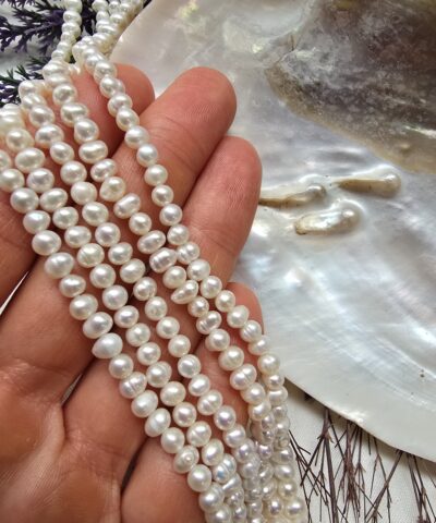 4x5 Mm Premium Oval Dogal İnci 3