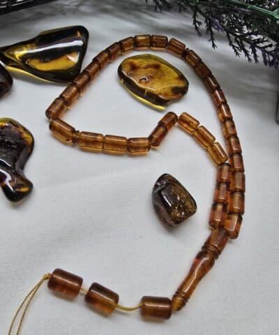 7x10 Mm Orijinal Kesme Kehribar Tesbih 3