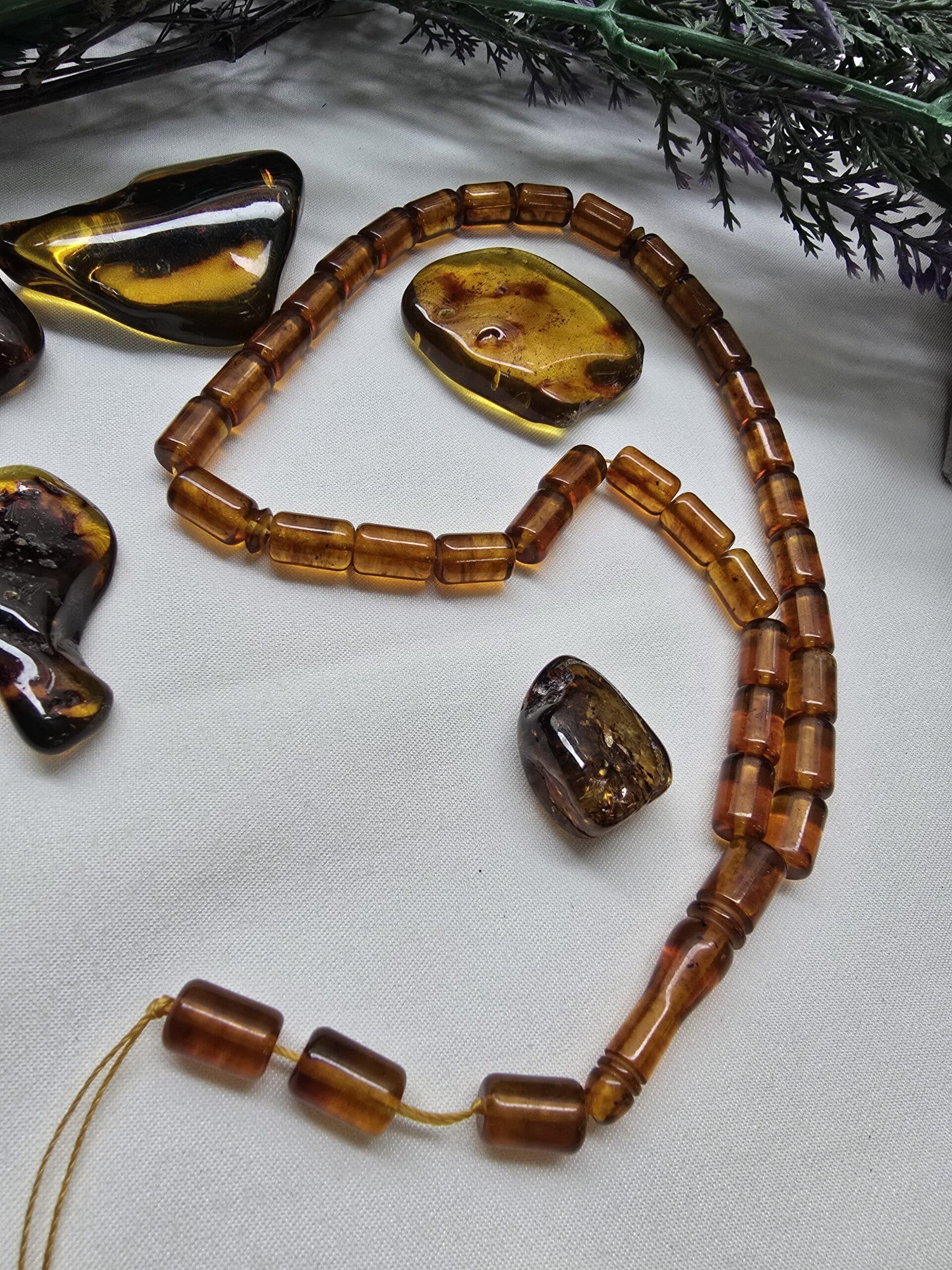 7x10 Mm Orijinal Kesme Kehribar Tesbih 3