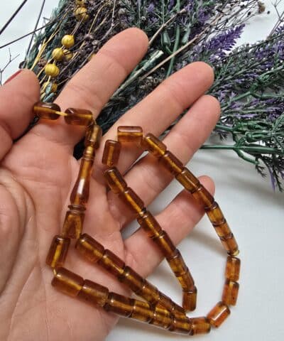 7x10 Mm Orijinal Kesme Kehribar Tesbih