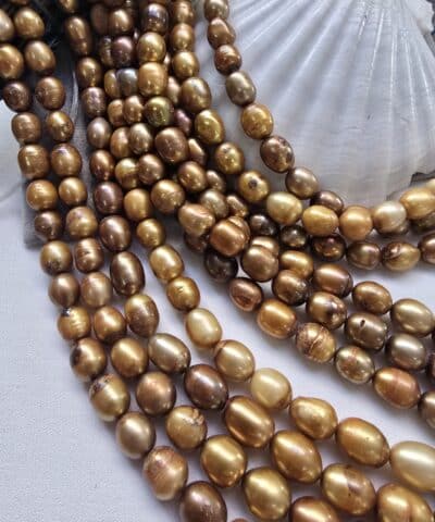 9x11 Mm Gold Renkli Arpa Dogal İnci 3