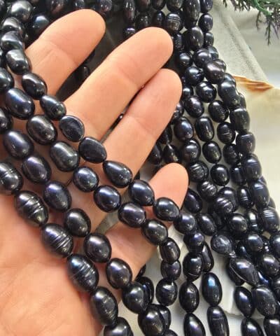 9x11 Mm Siyah Renkli Arpa Dogal İnci 3