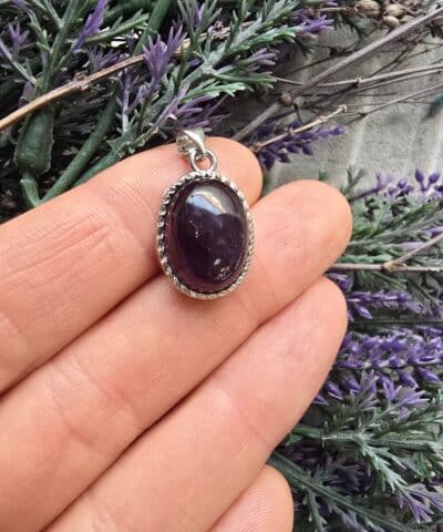 Aaa Oval Ametist Tasi Kolye Ucu