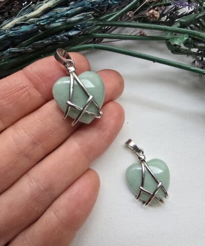 Cerceveli Kalp Aventurin Kolye Ucu