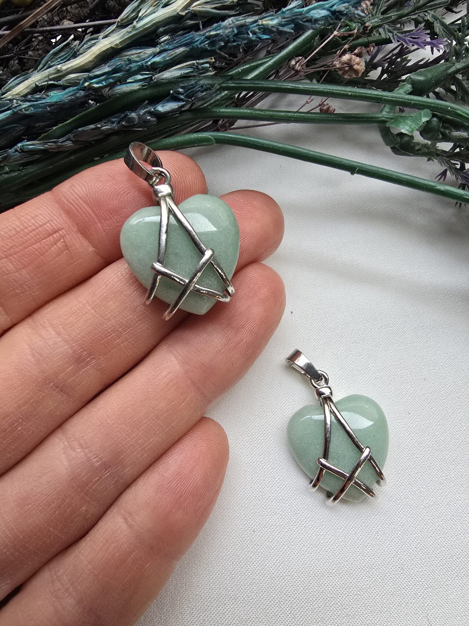 Cerceveli Kalp Aventurin Kolye Ucu