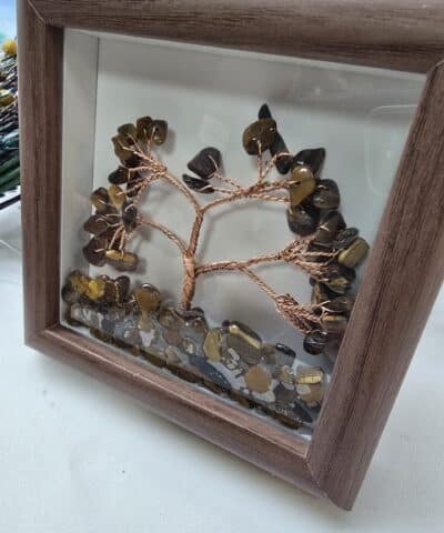 Kaplan Gozu Dogal Tas Sus Obje Hediyelik Masa Ustu Cerceve