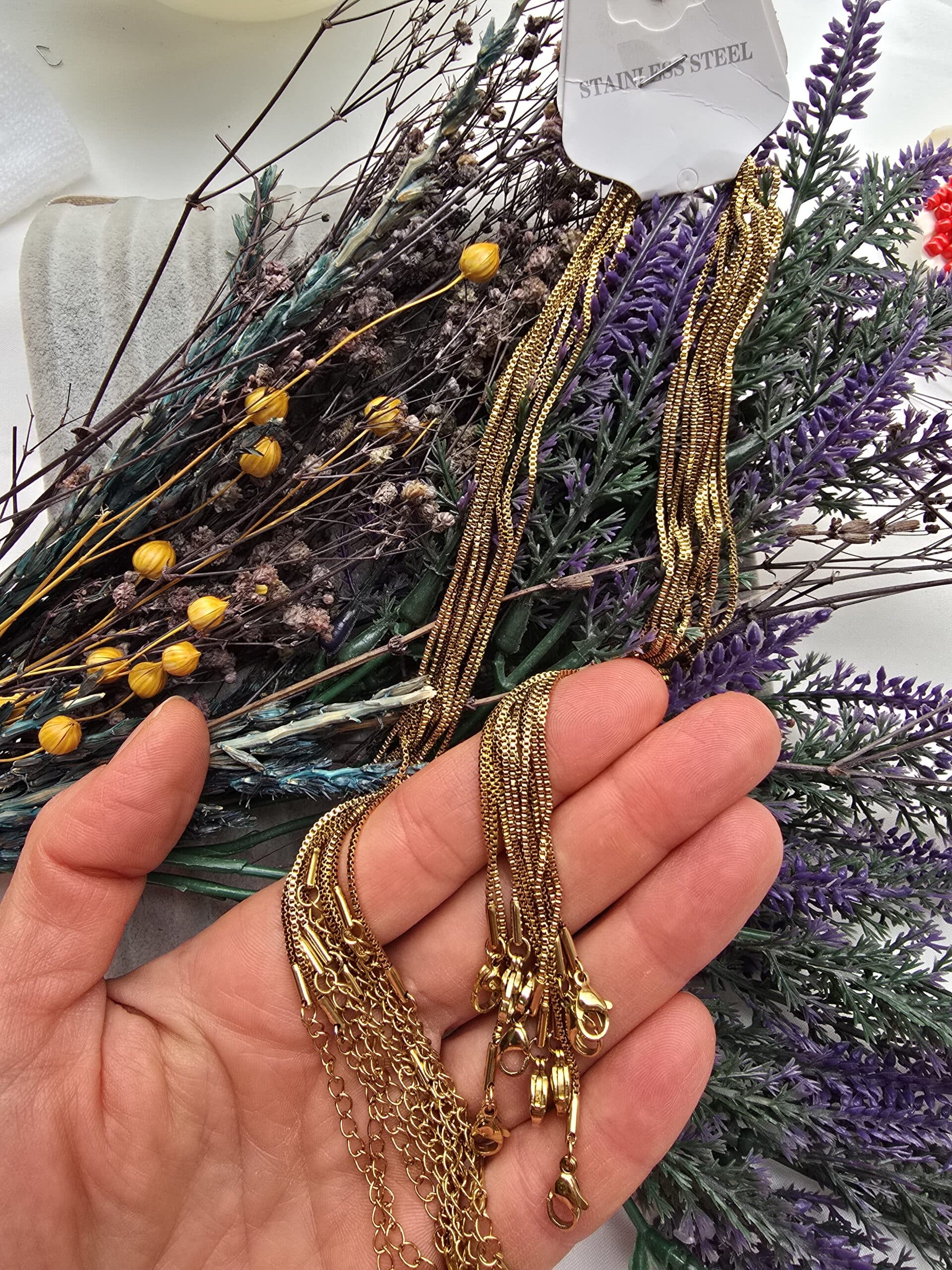 Kare Model Hazir Klipsli Uzatmali Celik Taki Zinciri 45 Cm 2